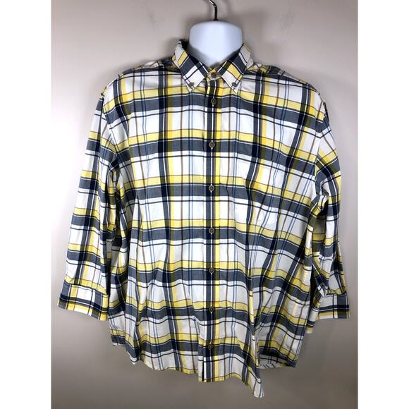 Charles Tyrwhitt Weekend Men's Button Down Shirt Long Sleeve Size XL Yellow - Picture 1 of 13